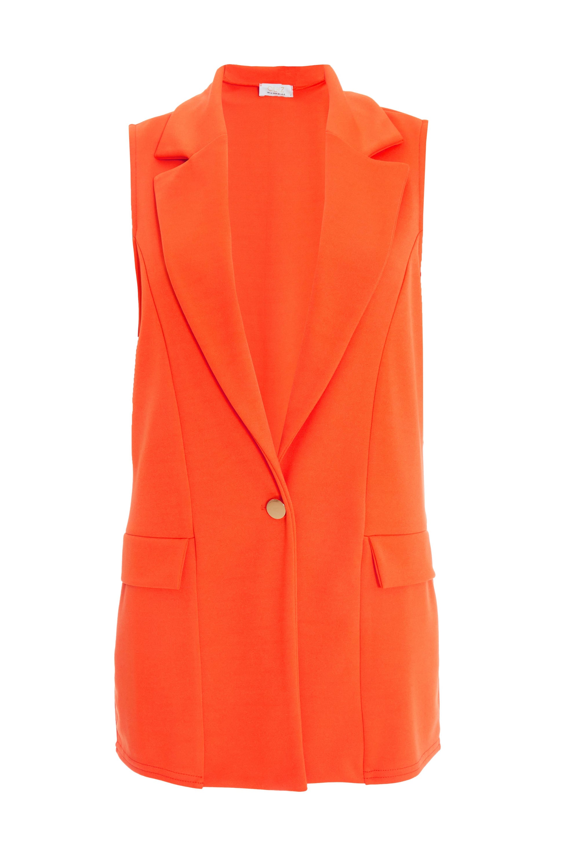 Orange Marcella Sleeveless Blazer — 12