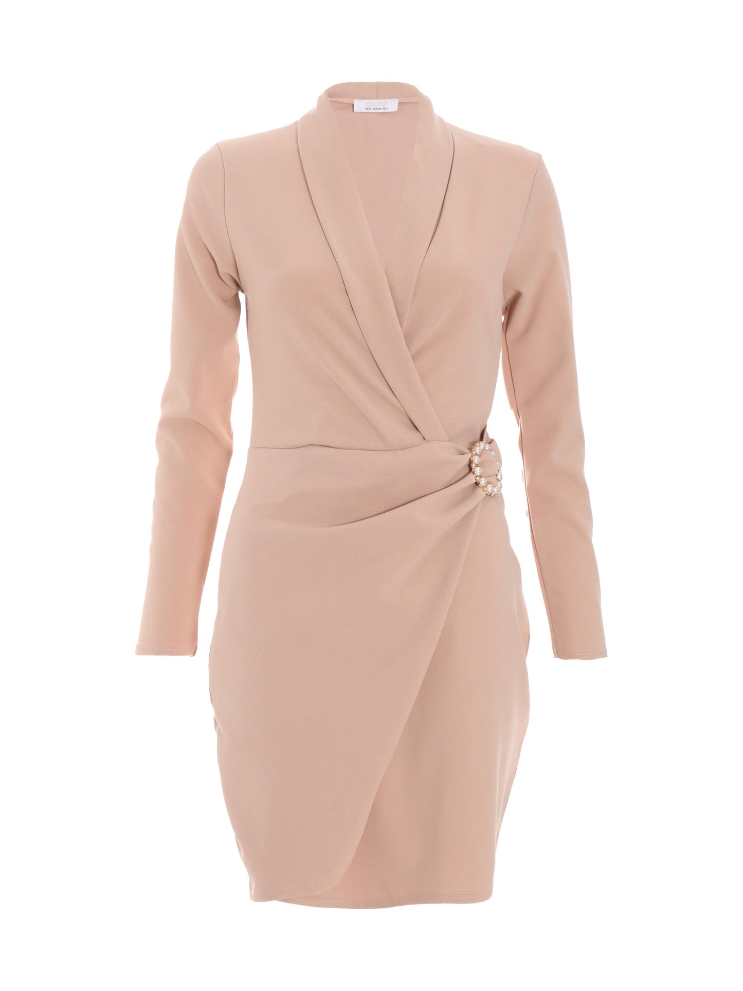 Stone Wrap Buckle Blazer Dress â€” 8
