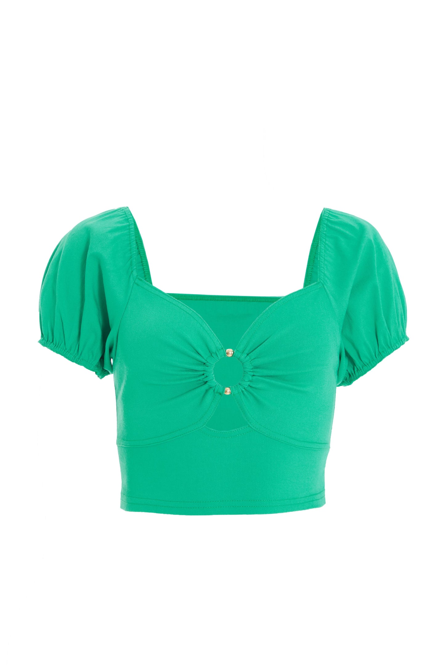 Jade Green Cut Out Crop Top â€” 10