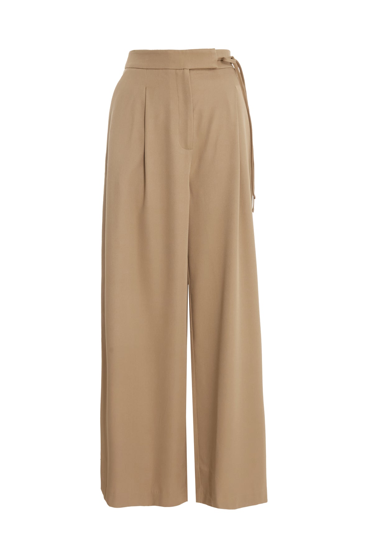 Camel Woven High Waist Trousers