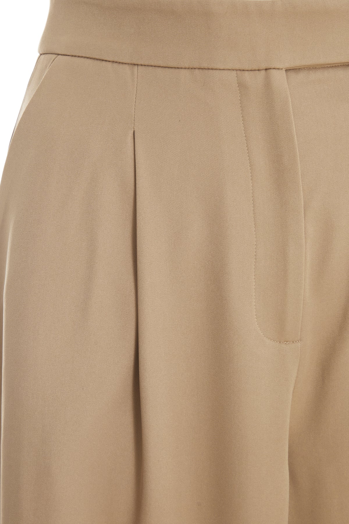 Camel Woven High Waist Trousers