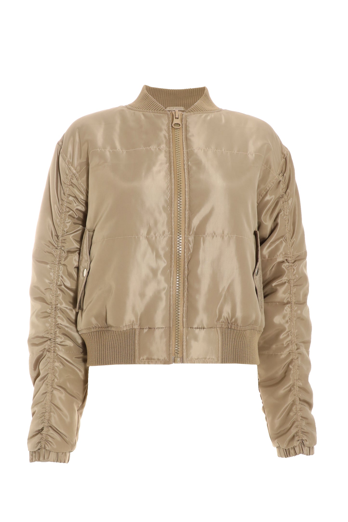 Dark Khaki Stone Shirt Bomber Jacket