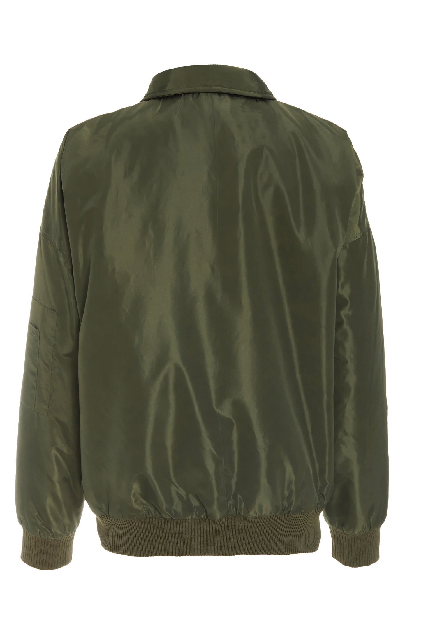 Khaki Oversized Bomber Jacket