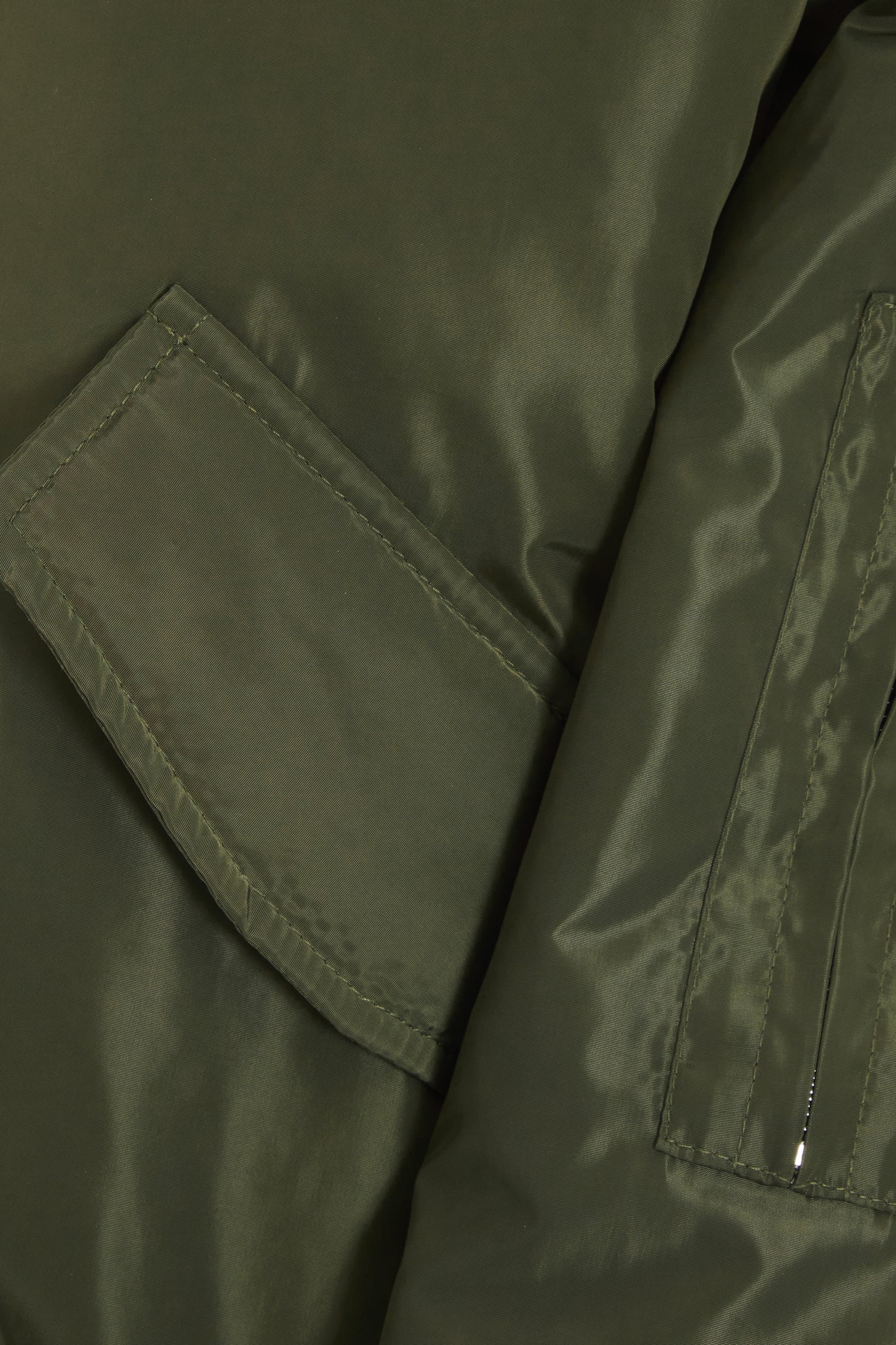 Khaki Oversized Bomber Jacket