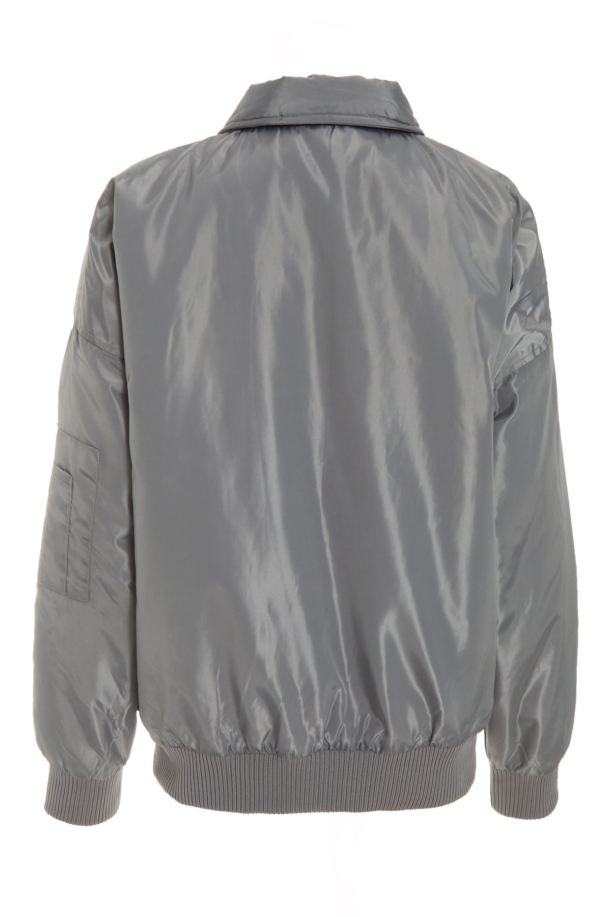 Grey Oversized Bomber Jacket