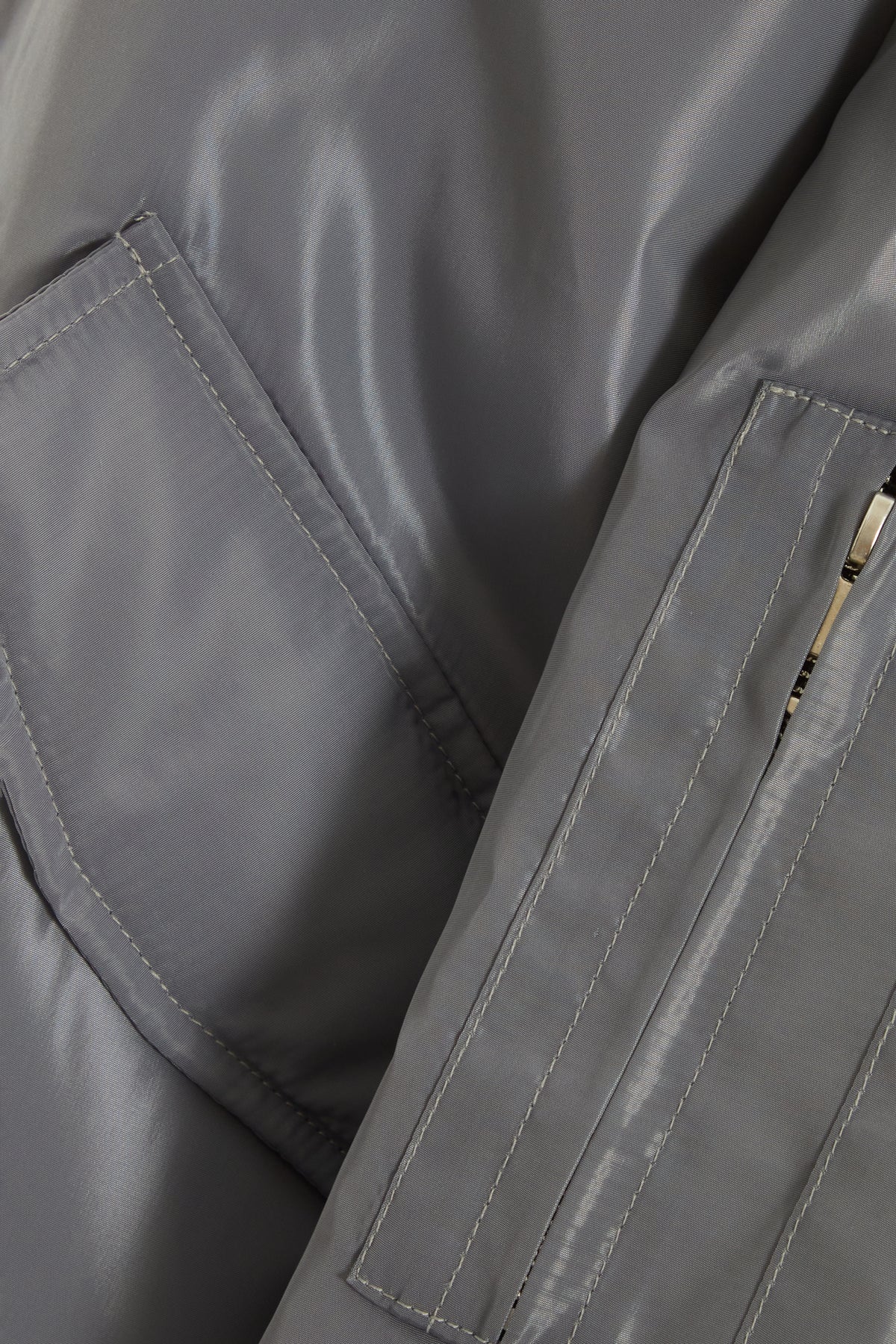 Grey Oversized Bomber Jacket