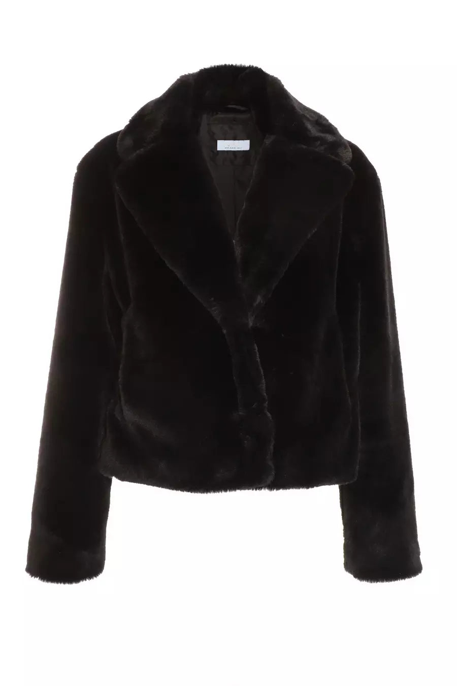 Black Short Faux Fur Collar Jacket