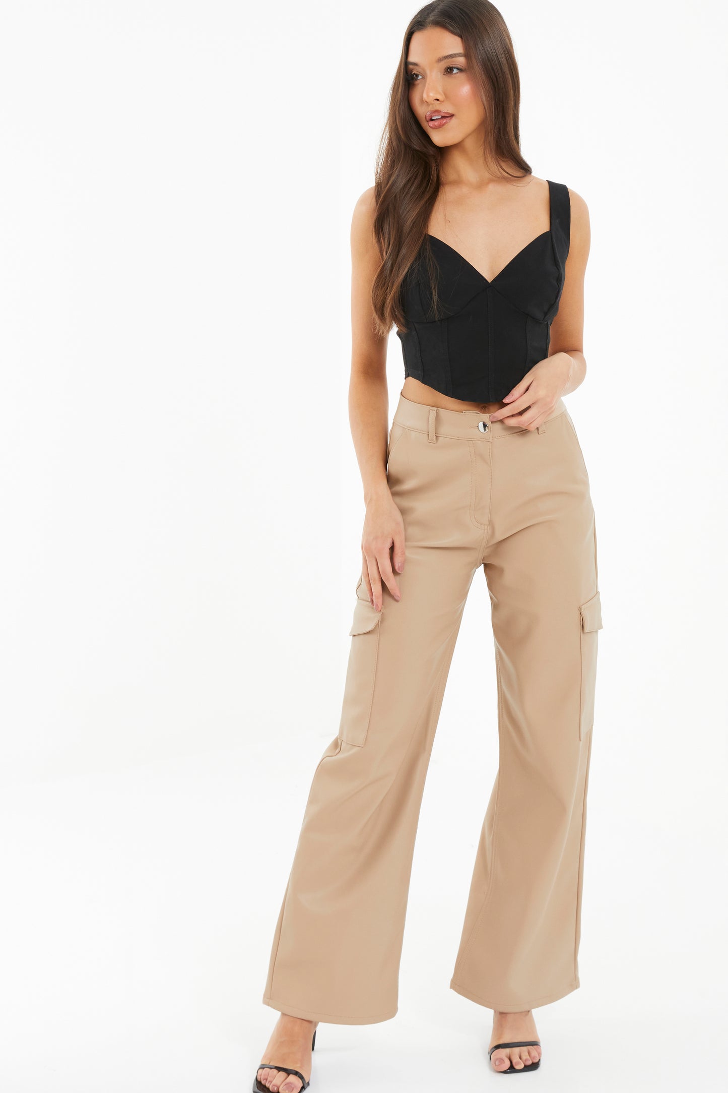 Dark Stone Wide Leg Trouser