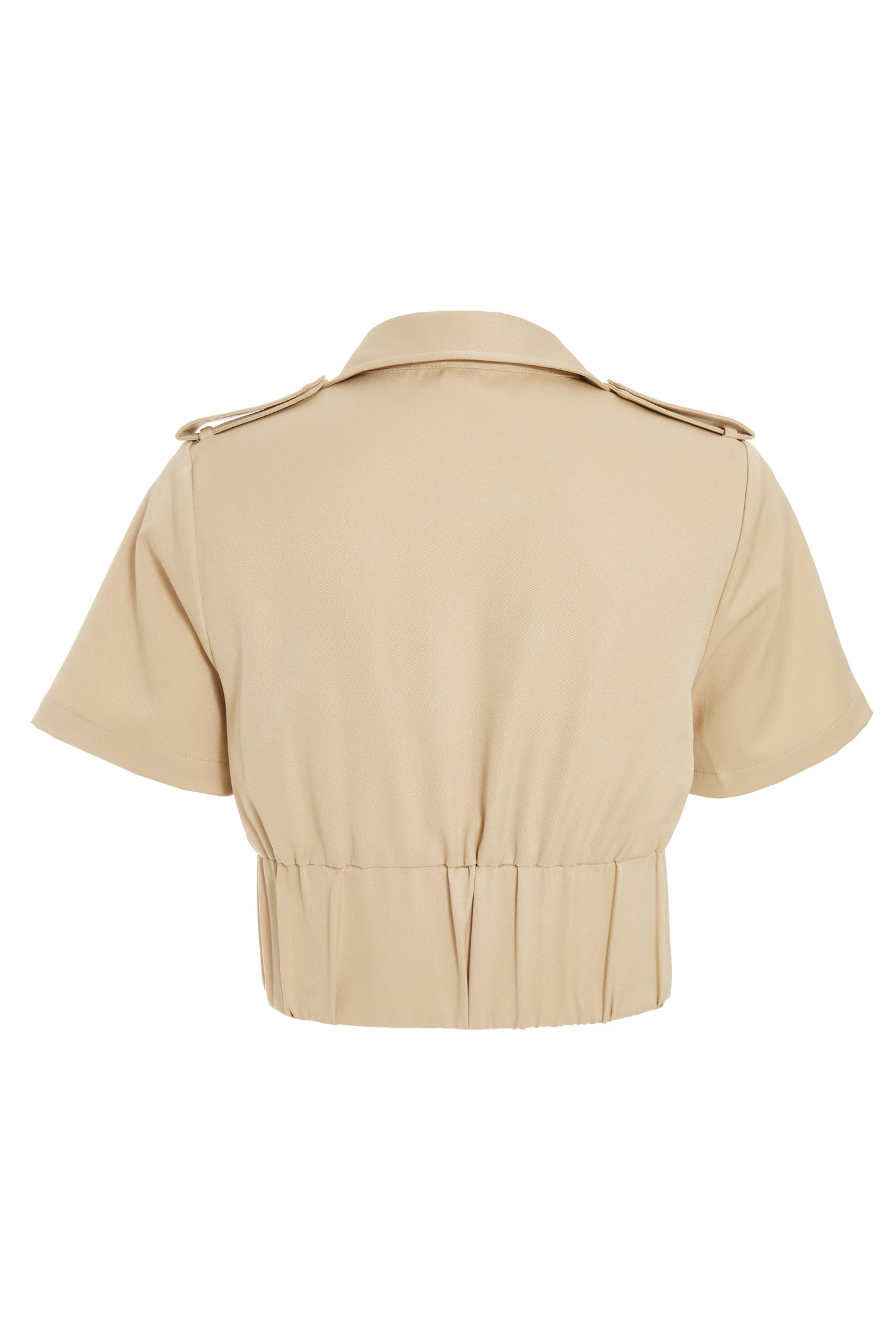 Stone Woven Double Breasted Crop Jacket