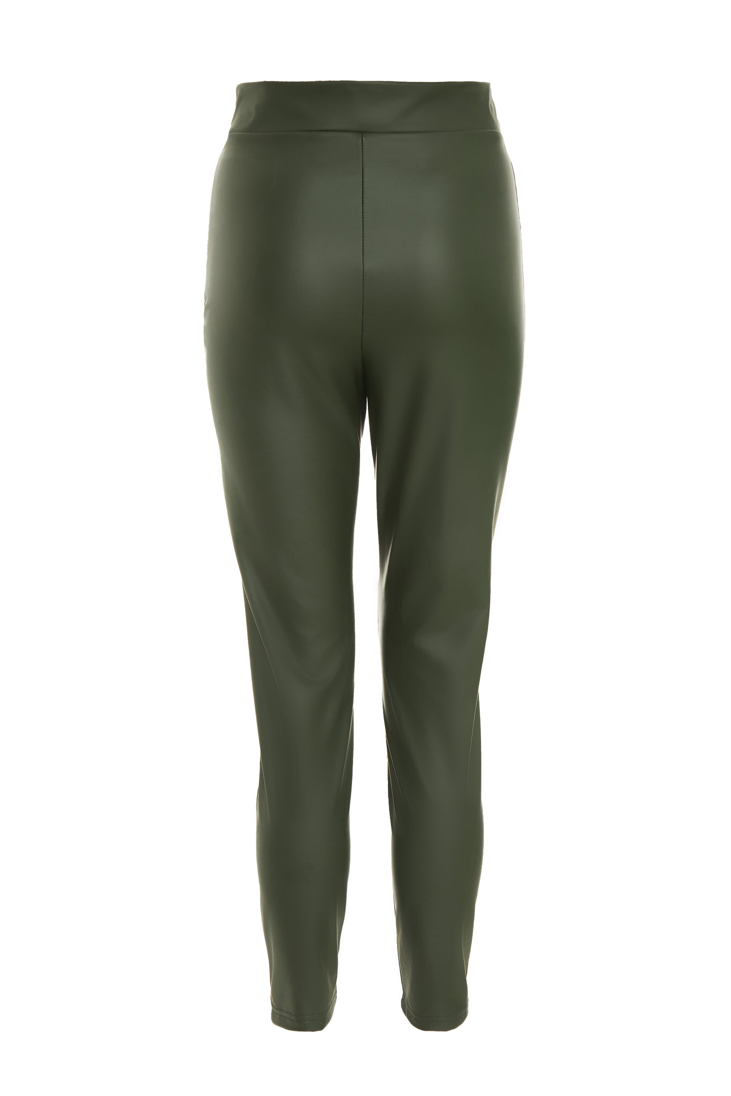 Khaki Seam Detail Zip Side Legging