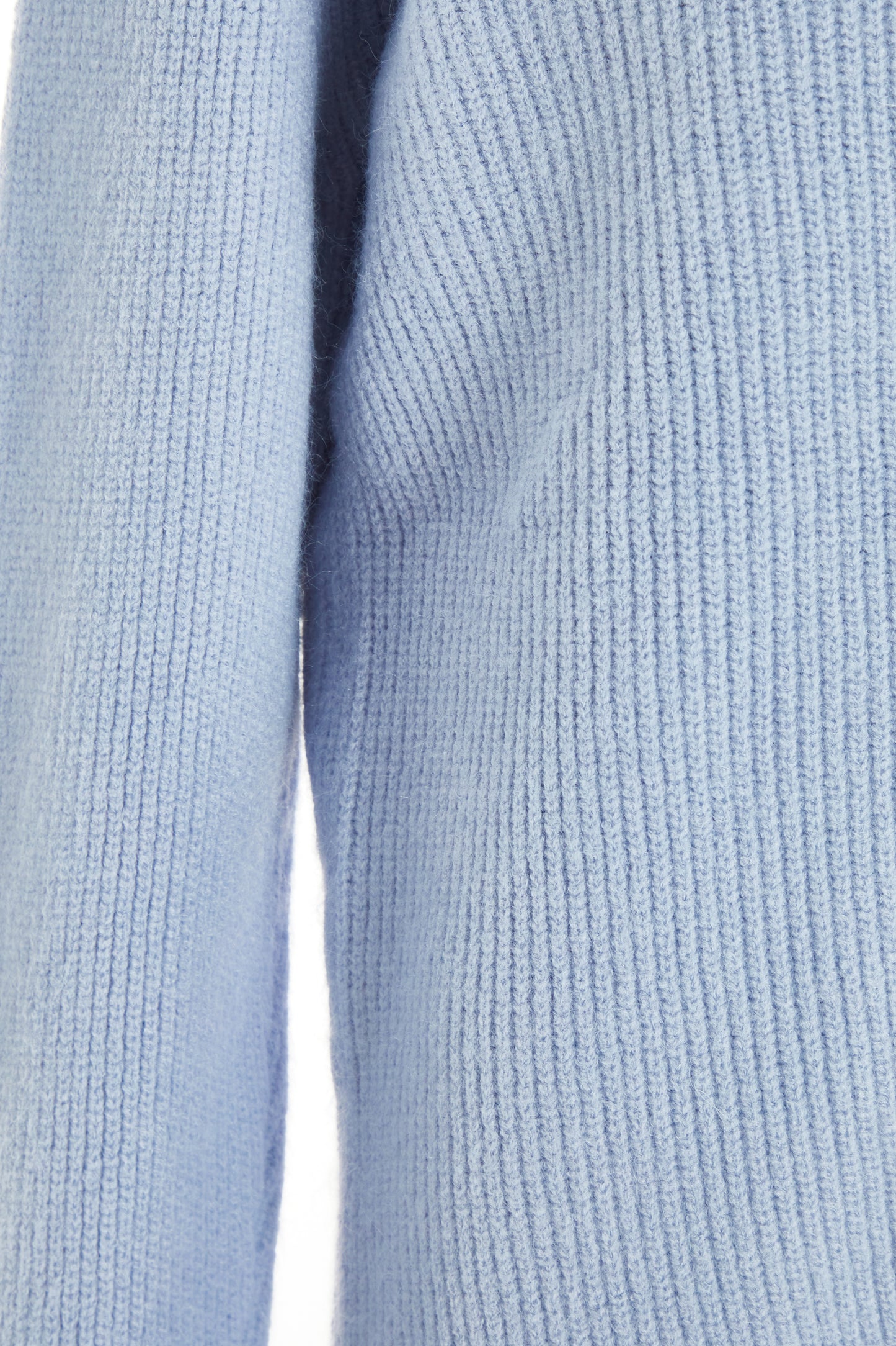 Blue Fluffy Knit High Neck Jumper