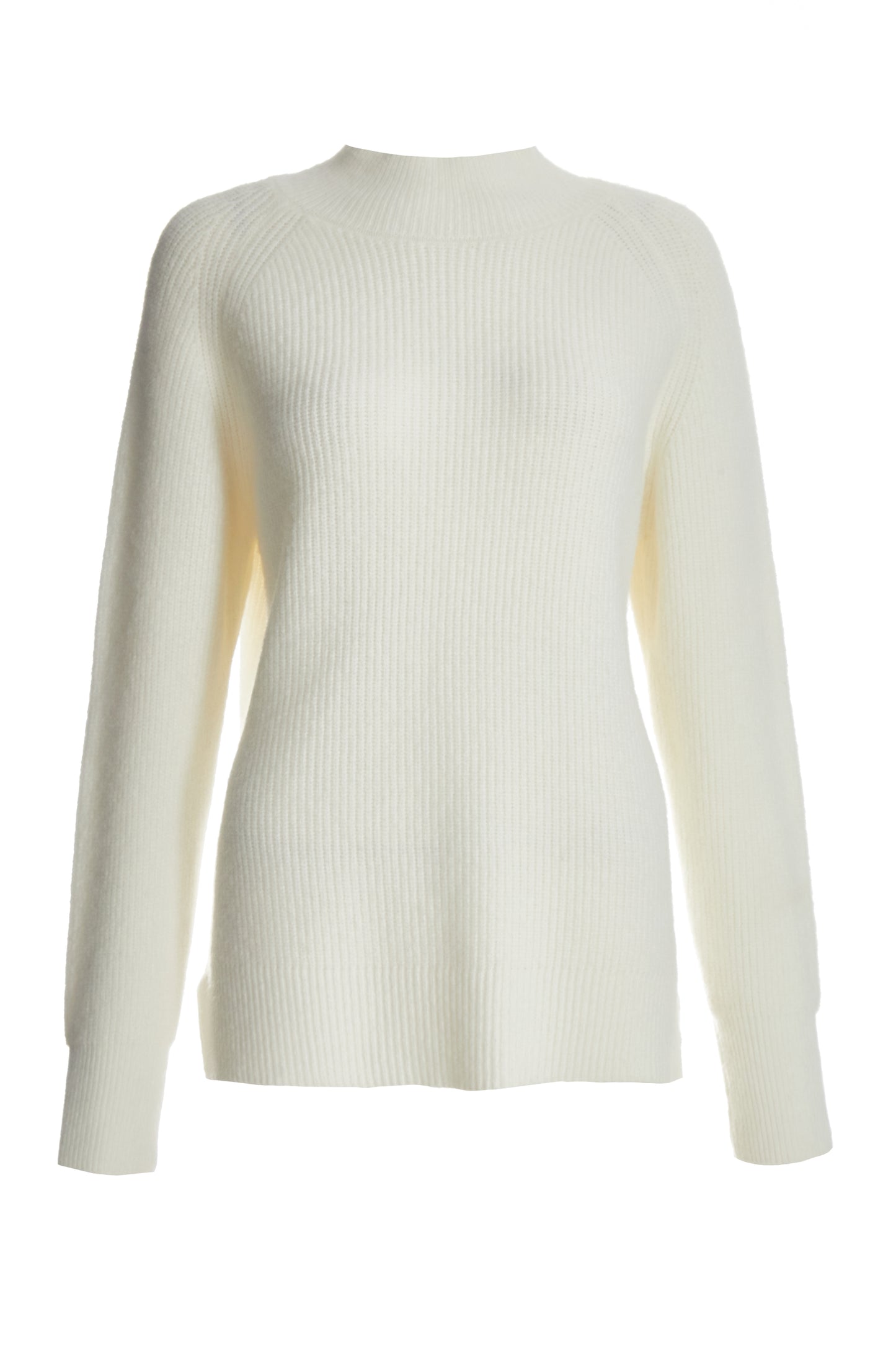 Cream Fluffy Knit High Neck Long Sleeve Jumper