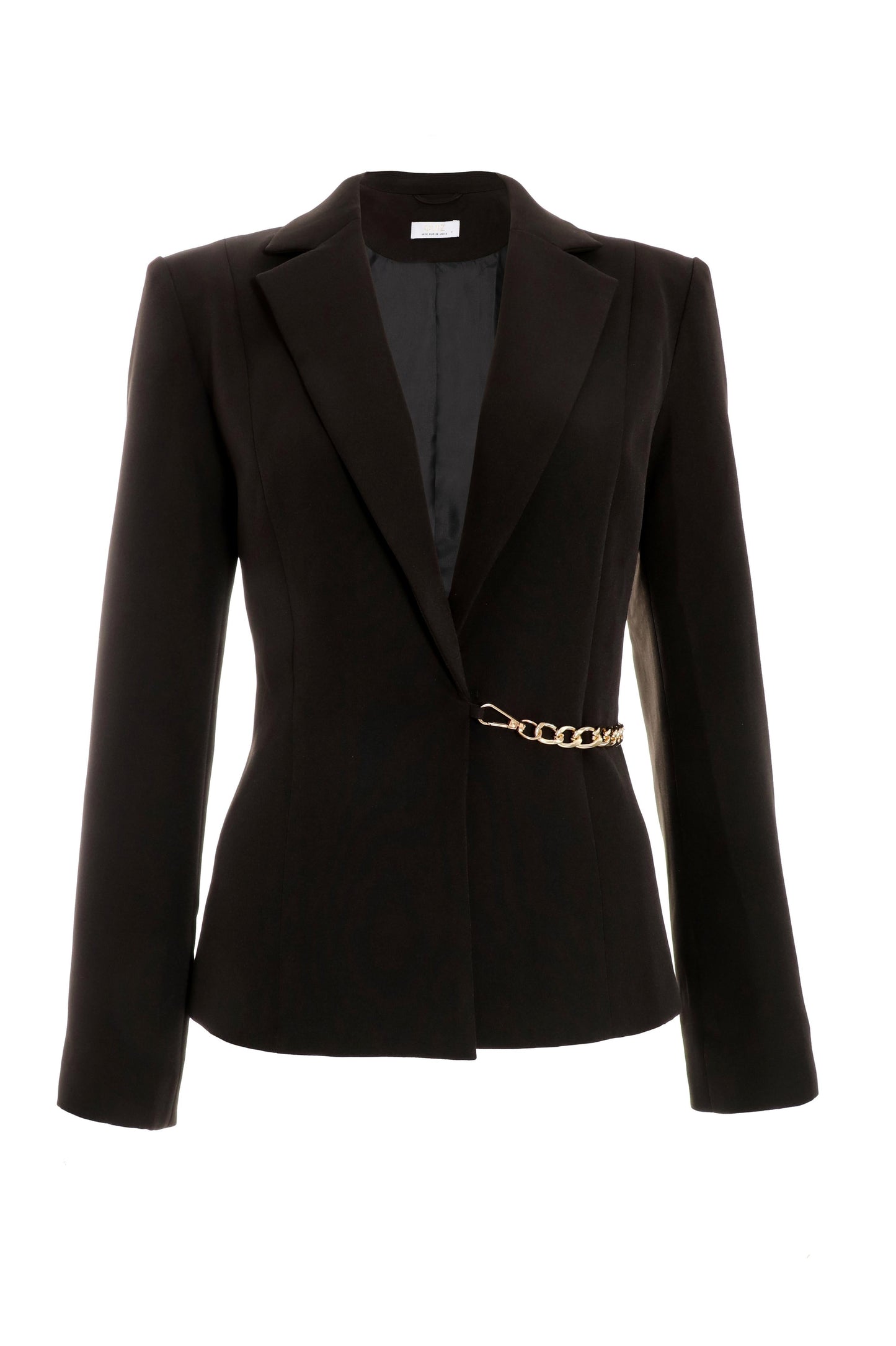 Black Woven Chain Detail Blazer — 10