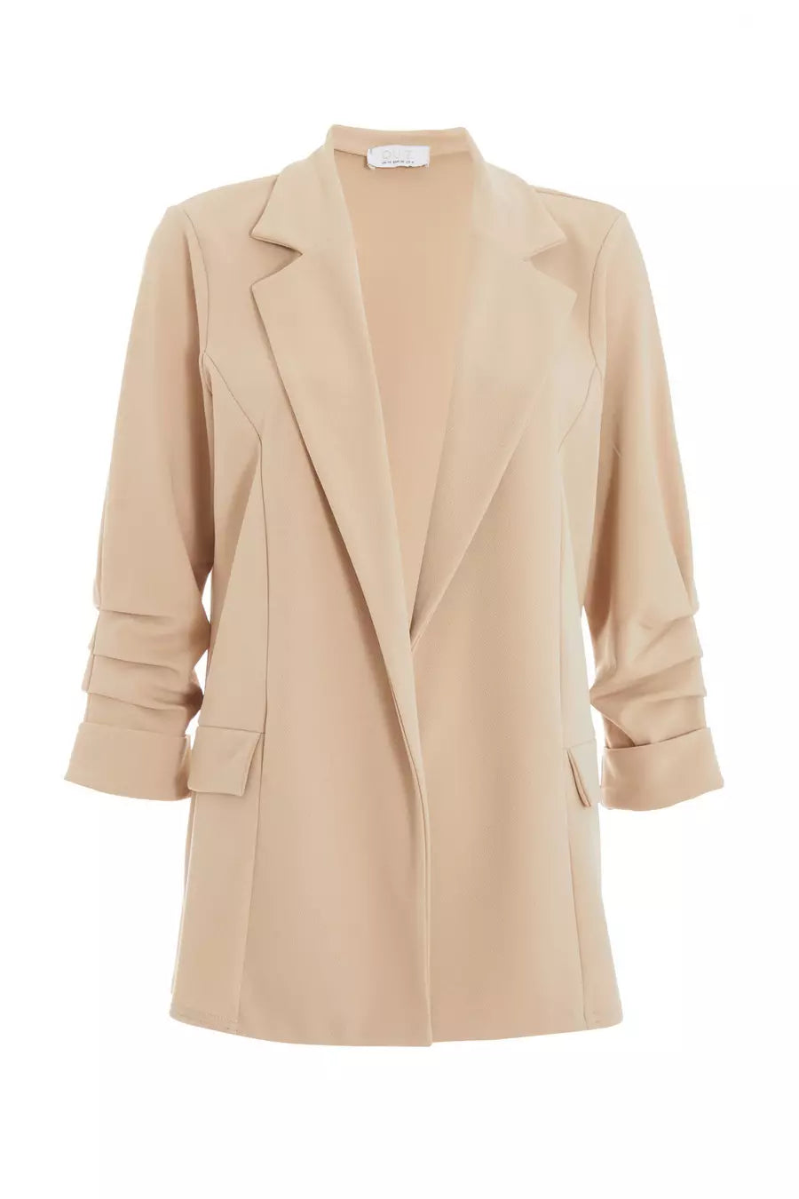 Stone Ruched Sleeve Blazer