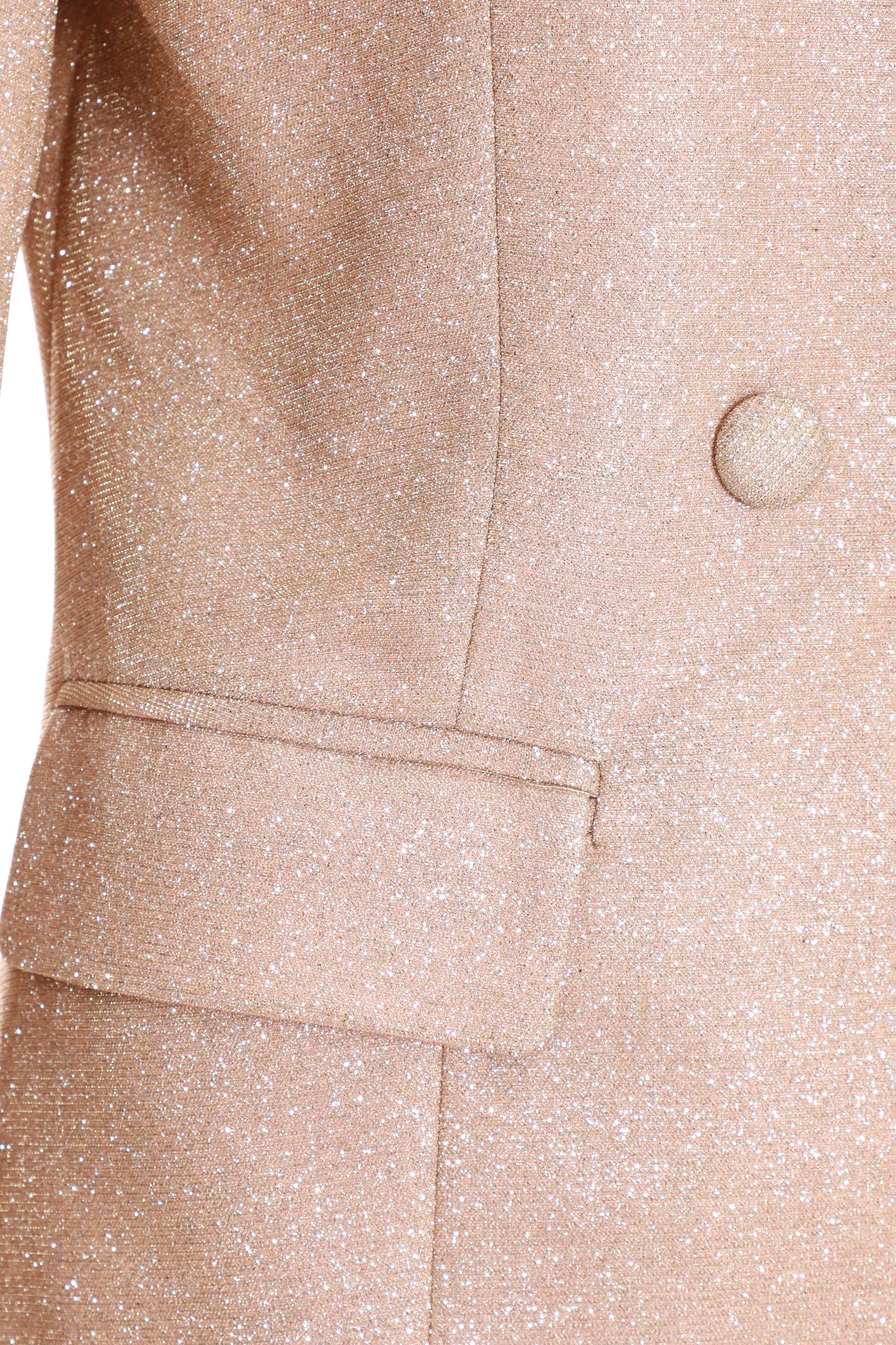 Champagne Glitter Woven Tailored Blazer