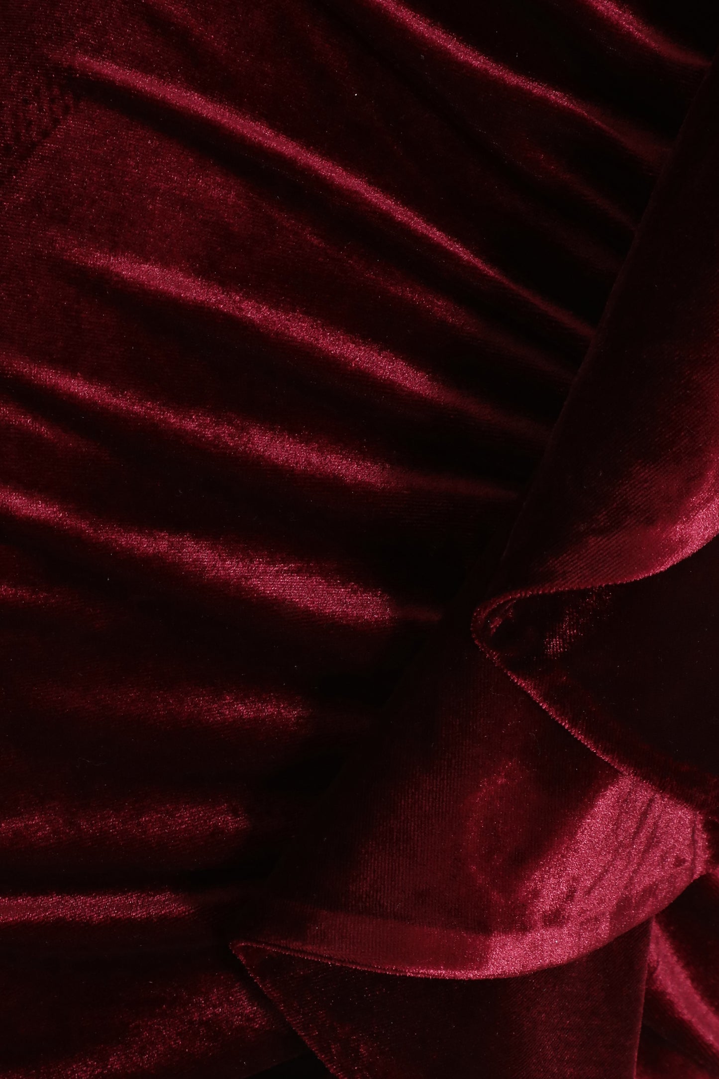 Berry Velvet V Neck Midi Dress