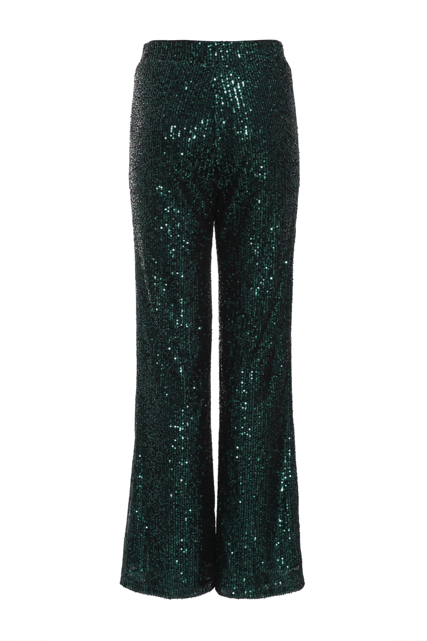 Bottle Green Sequin High Waist Trouser