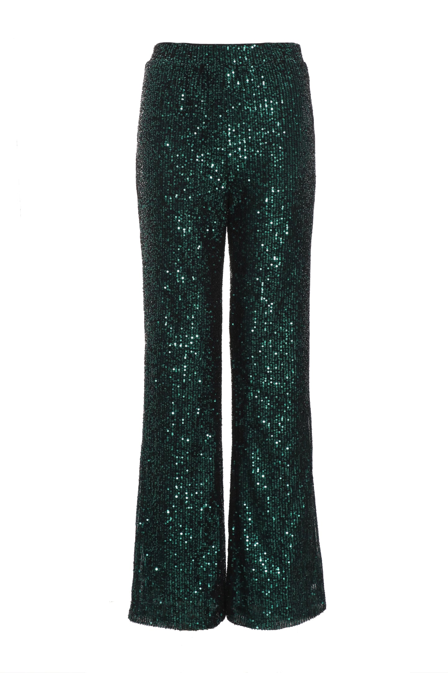 Bottle Green Sequin High Waist Trouser