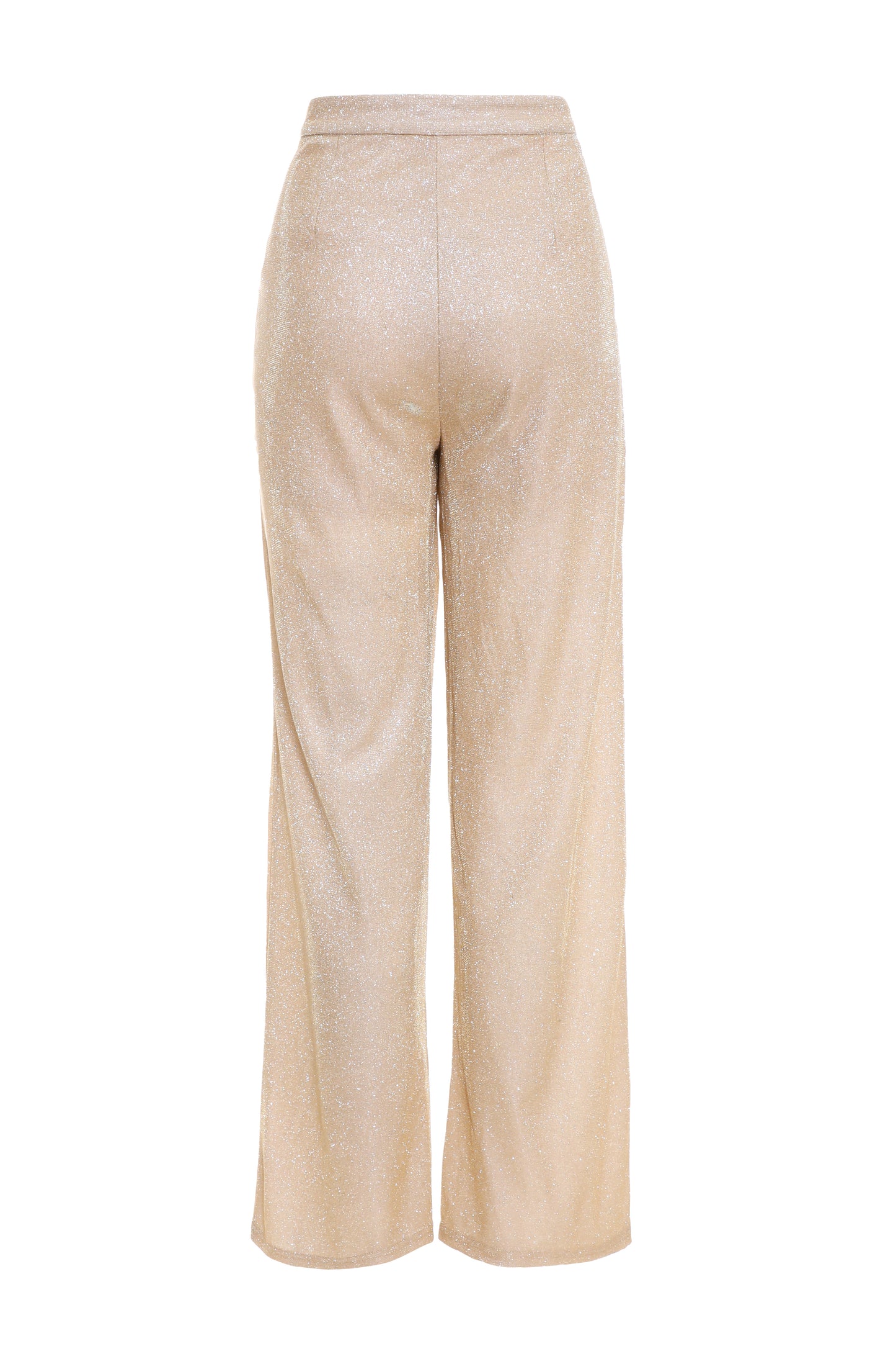 Champagne Glitter Woven Palazzo Trousers