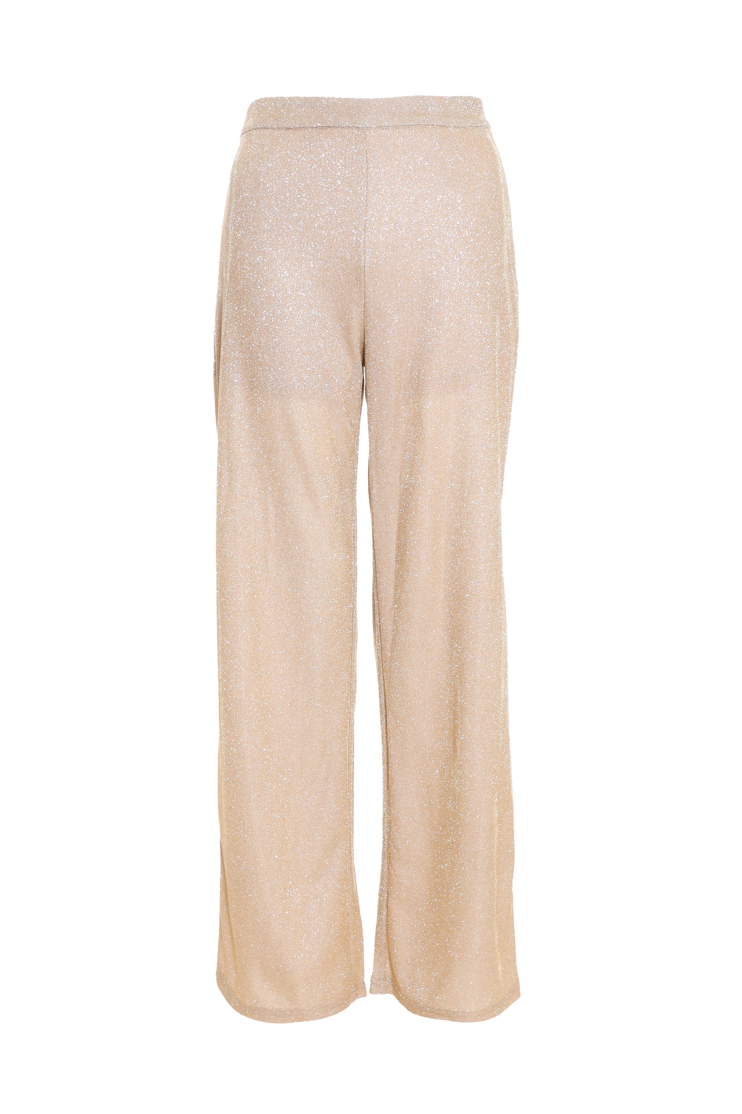 Champagne Glitter Woven Palazzo Trousers