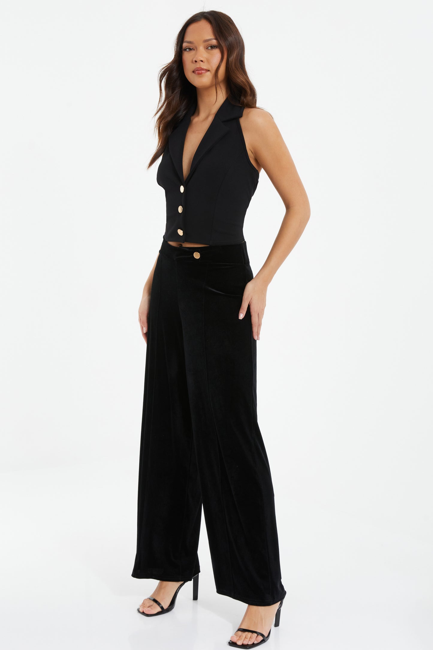 Black Velvet Palazzo Trousers