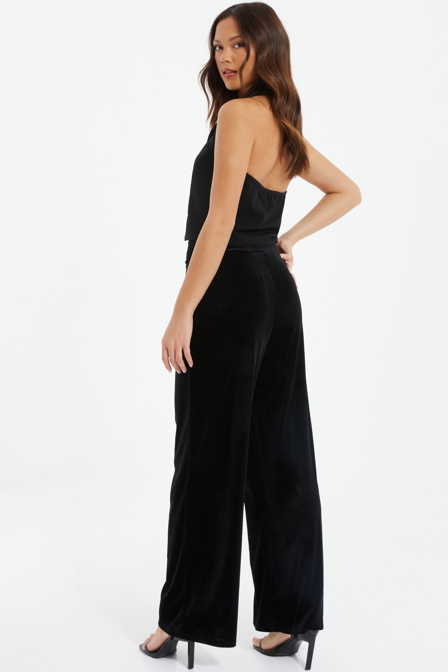 Black Velvet Palazzo Trousers