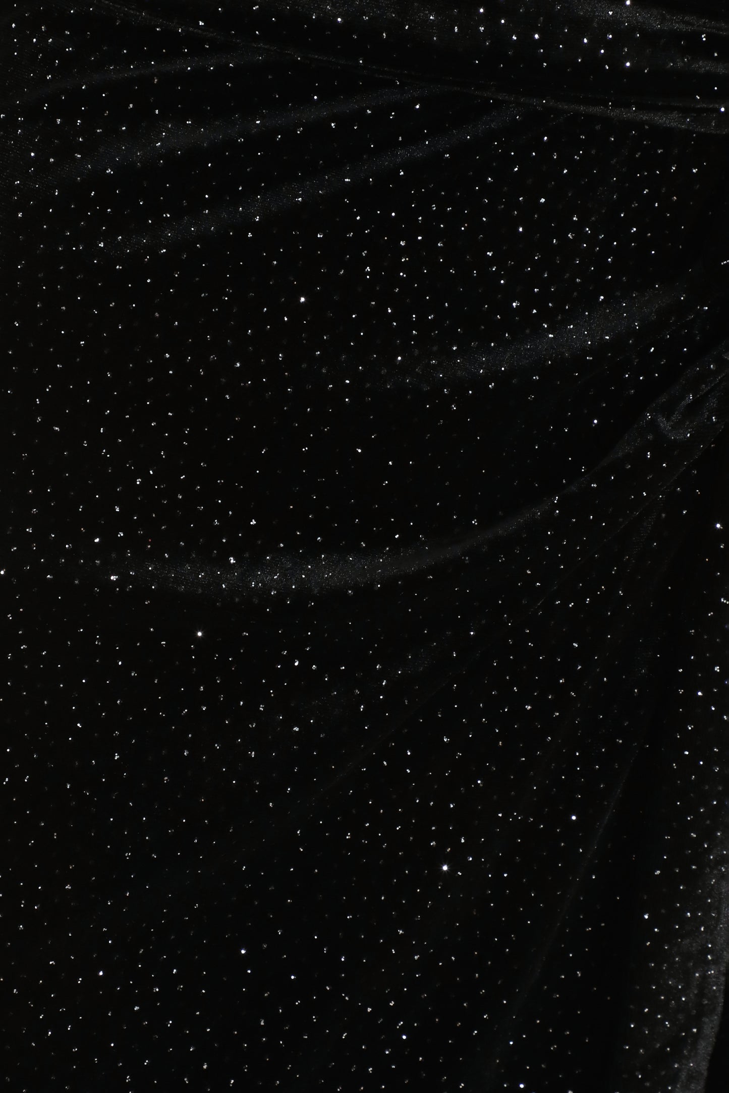 Black Velvet Glitter Long Sleeve Midi Wrap Dress