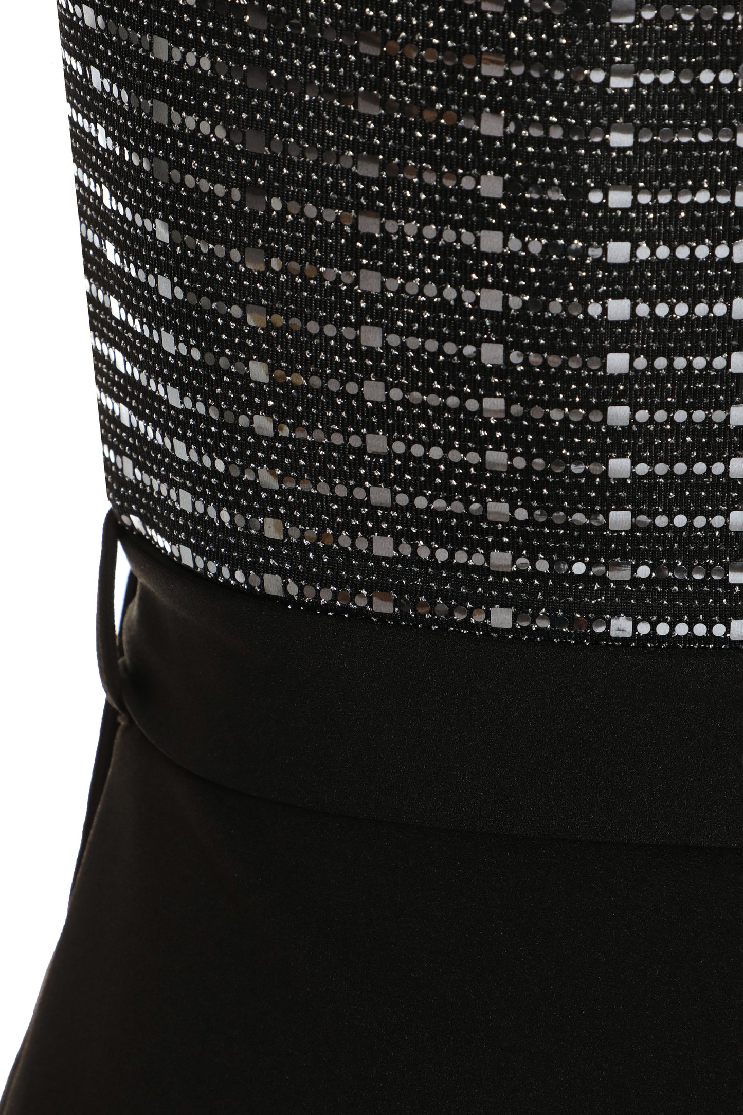 Gun-metal Brillo Black Scuba Dip Hem Dress