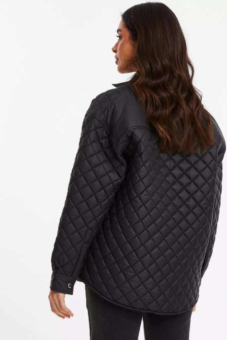 Black Quilted Shacket — S Small 6