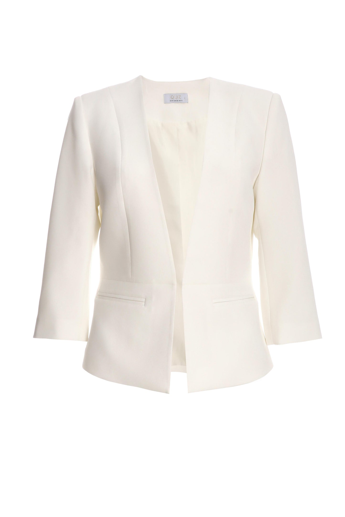 Cream Tailored Cropped Blazer