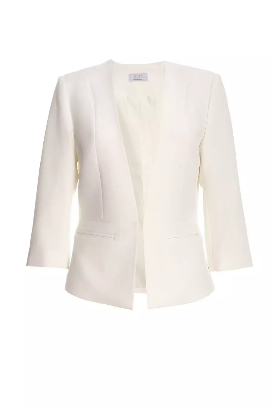 Cream Tailored Cropped Blazer — 12