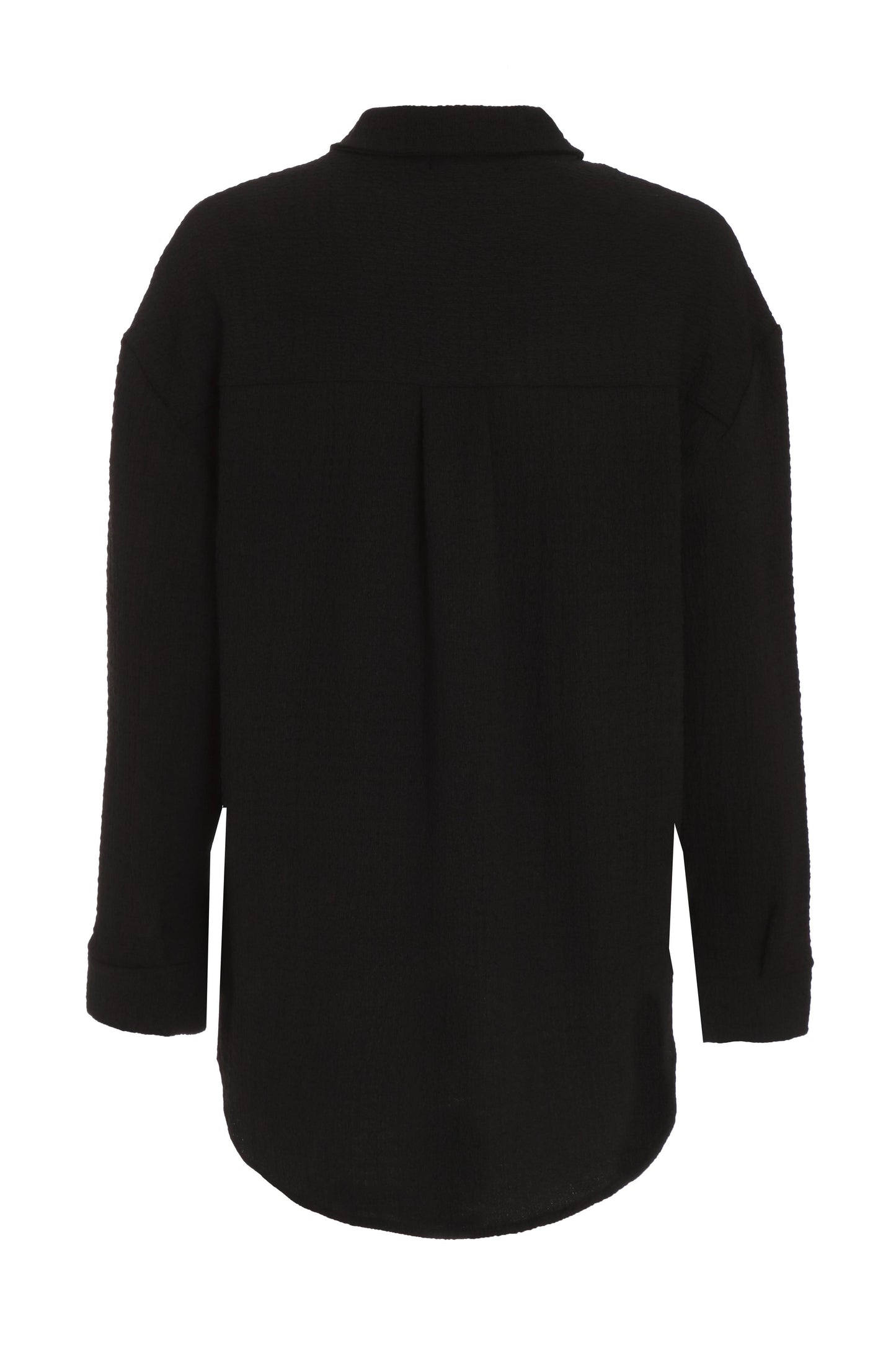 Black Long Sleeve Textured Shirt