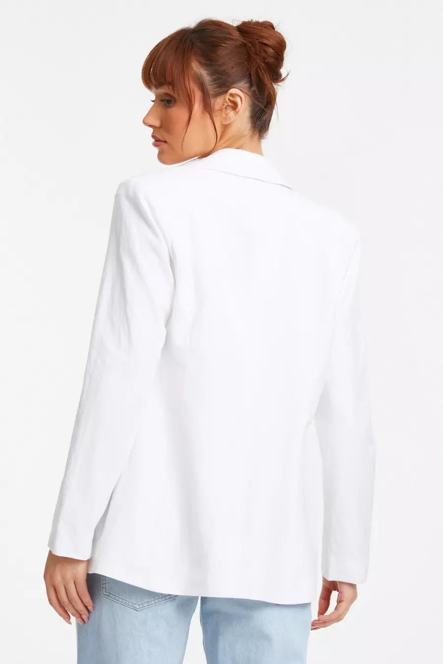 White Linen Look Blazer — 14