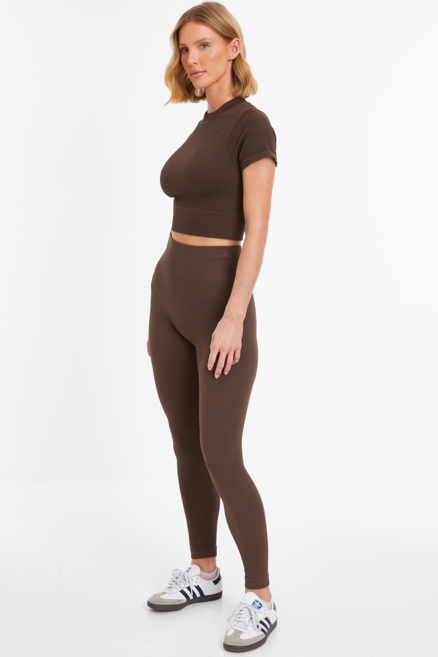 Brown Seamless Crop Top