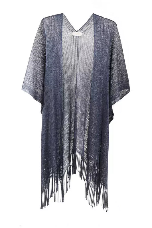 Navy Shimmer Tassel Cape