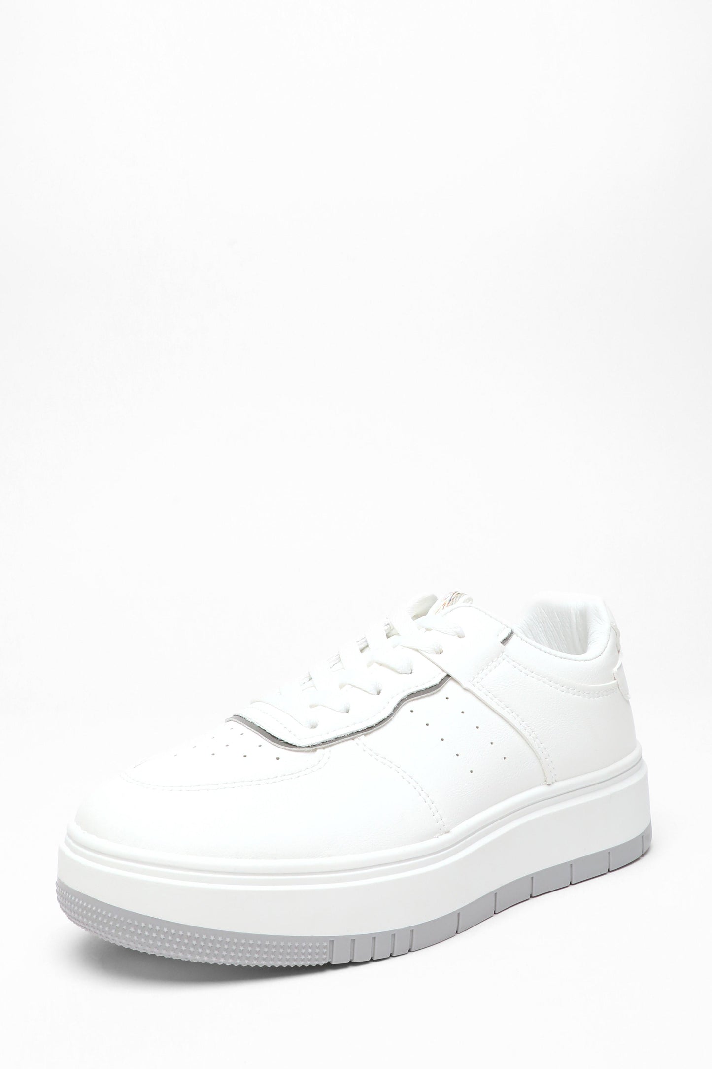 White Faux Leather Chunky Trainers