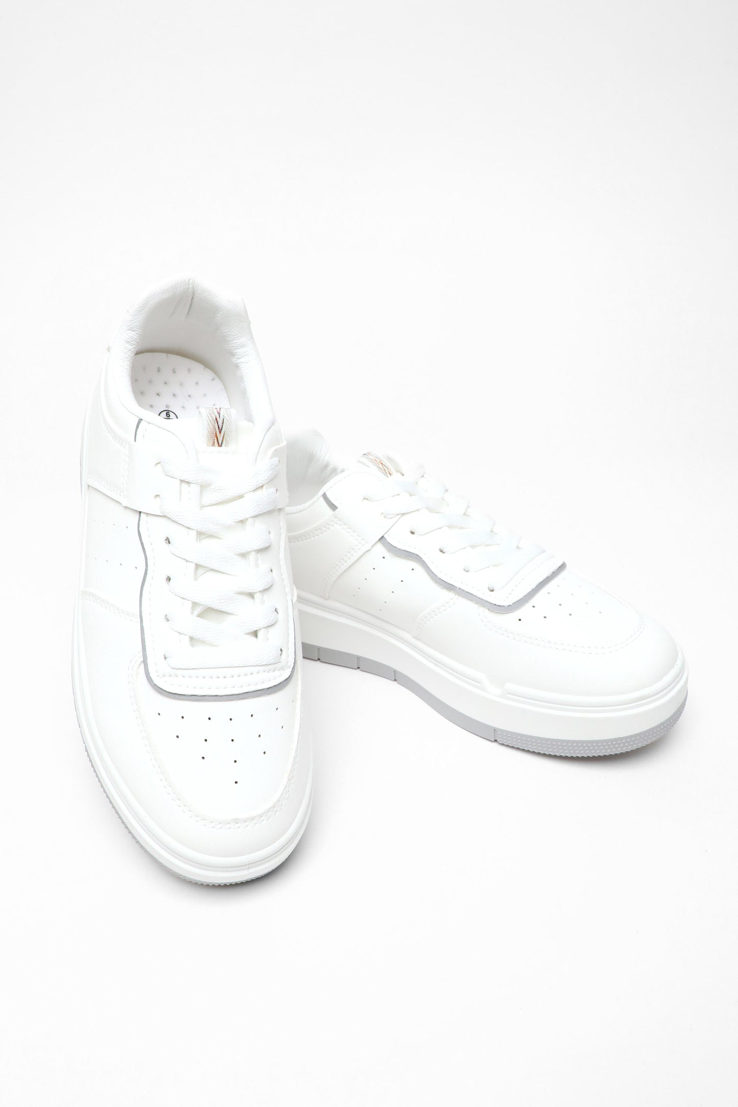 White Faux Leather Chunky Trainers