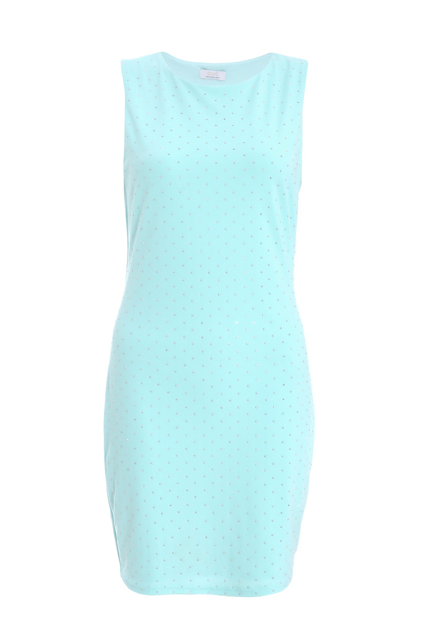 Blue Embellished Bodycon Mini Dress