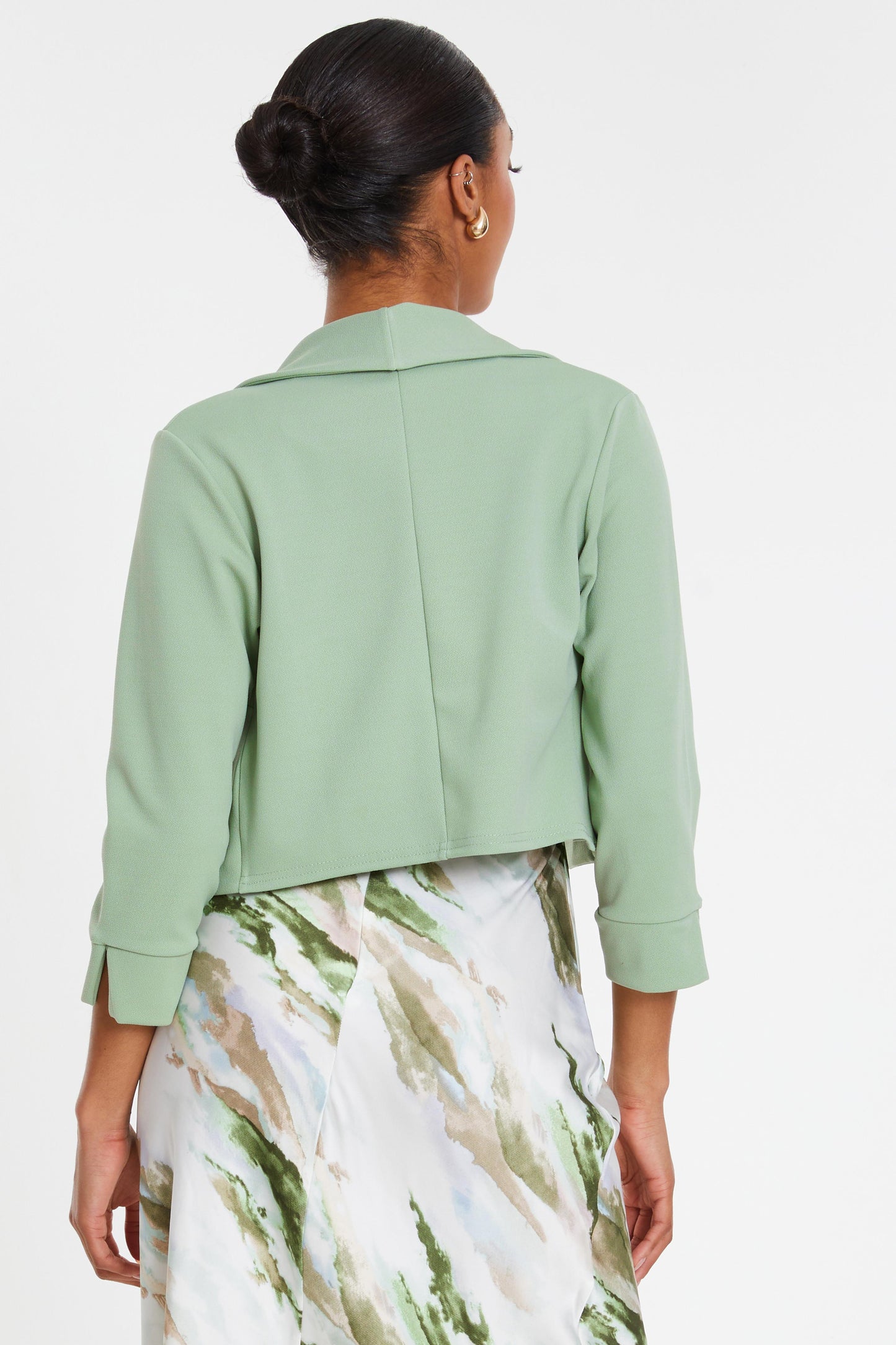 Sage Green Corsage Crop Jacket