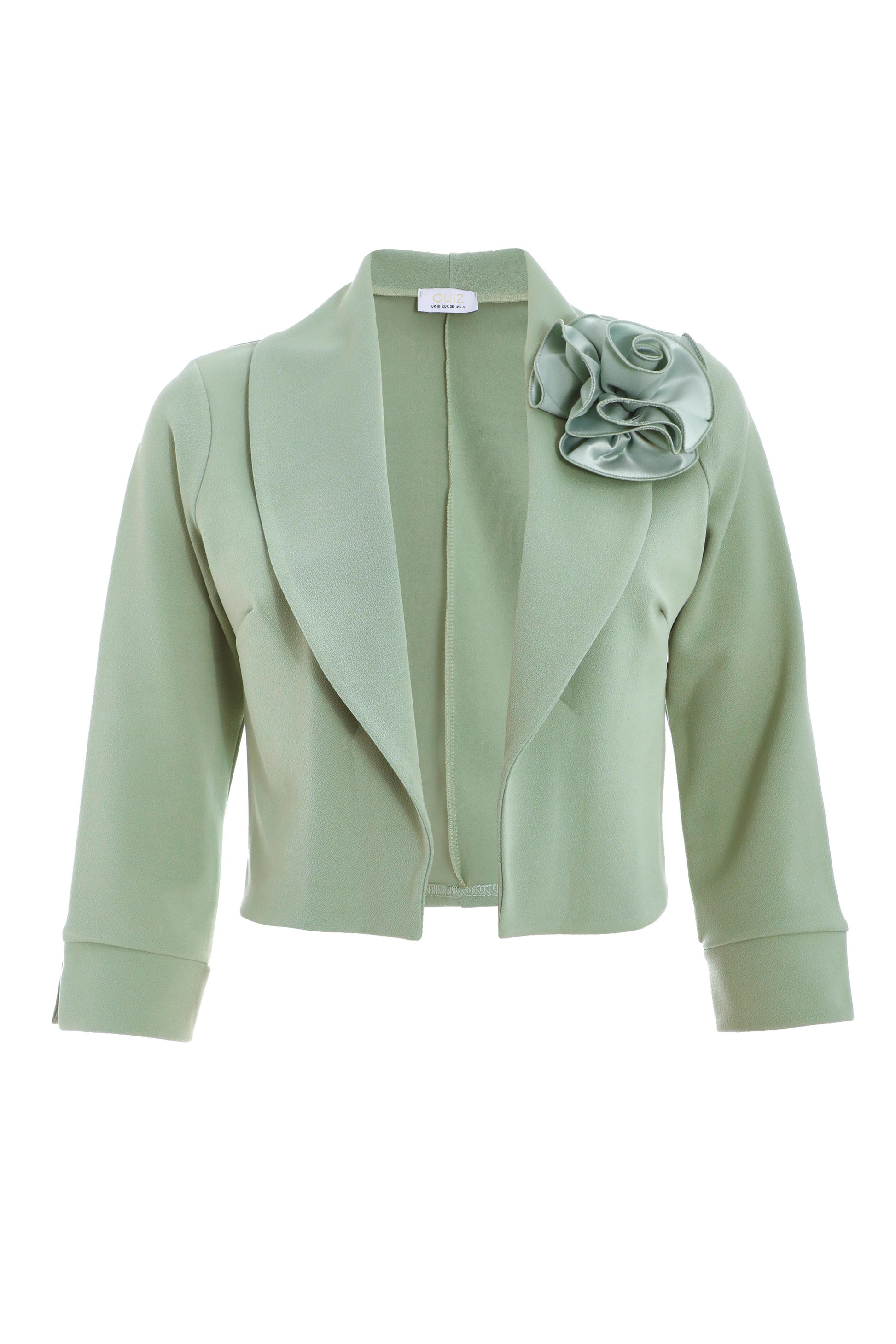Sage Green Corsage Crop Jacket — 12