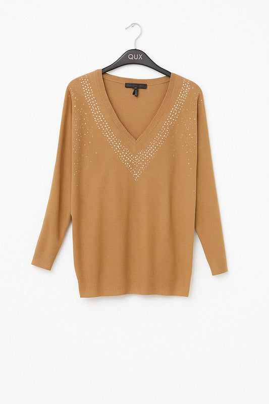 STN KNT DIA SHDLR V NK JUMPER