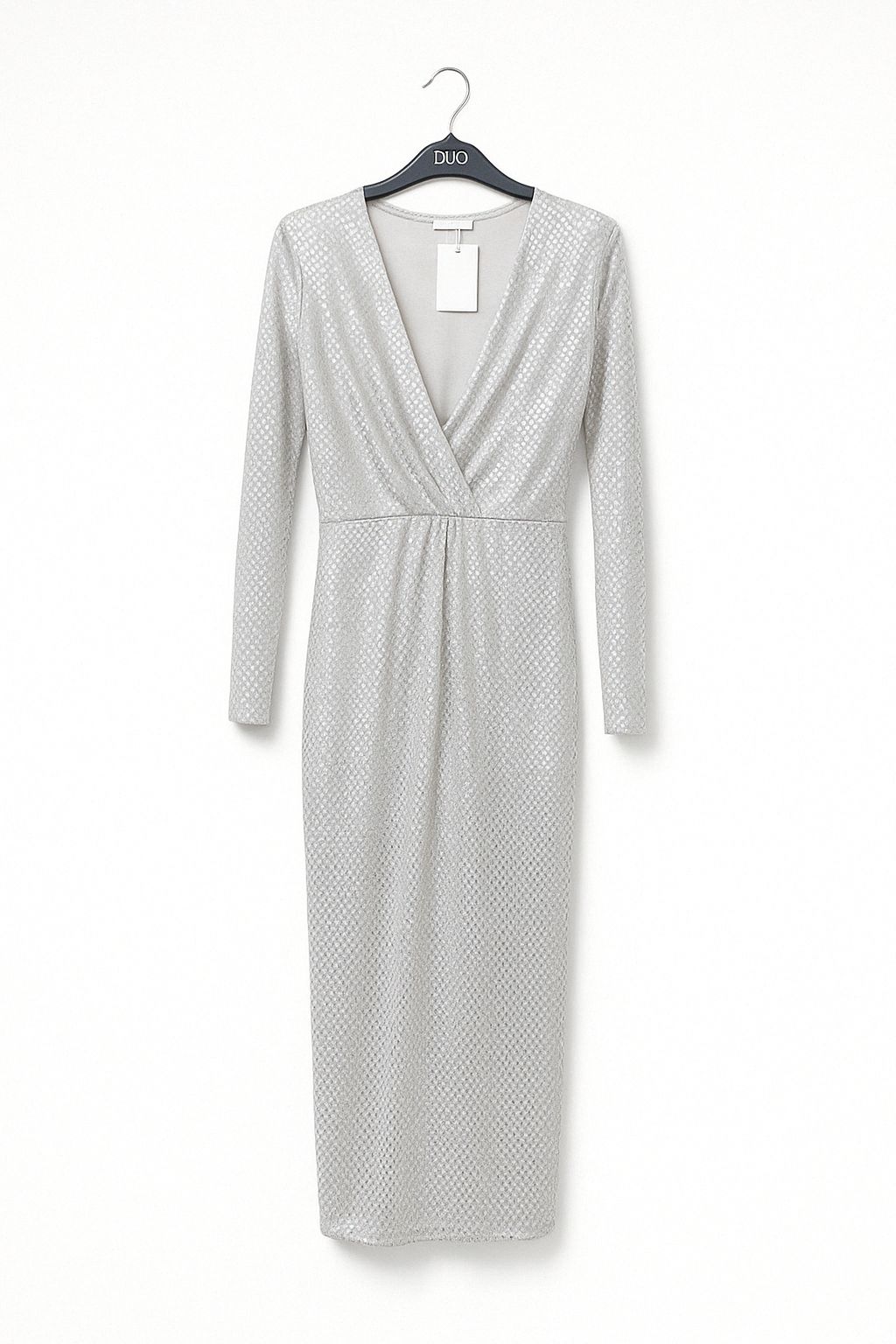 White Sequin Wrap Dress â€” 16