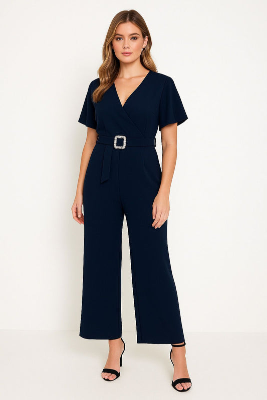 Navy Buckle Jumpsuit