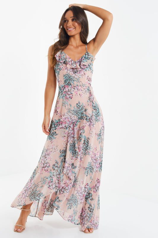 Chiffon Floral Maxi Dress