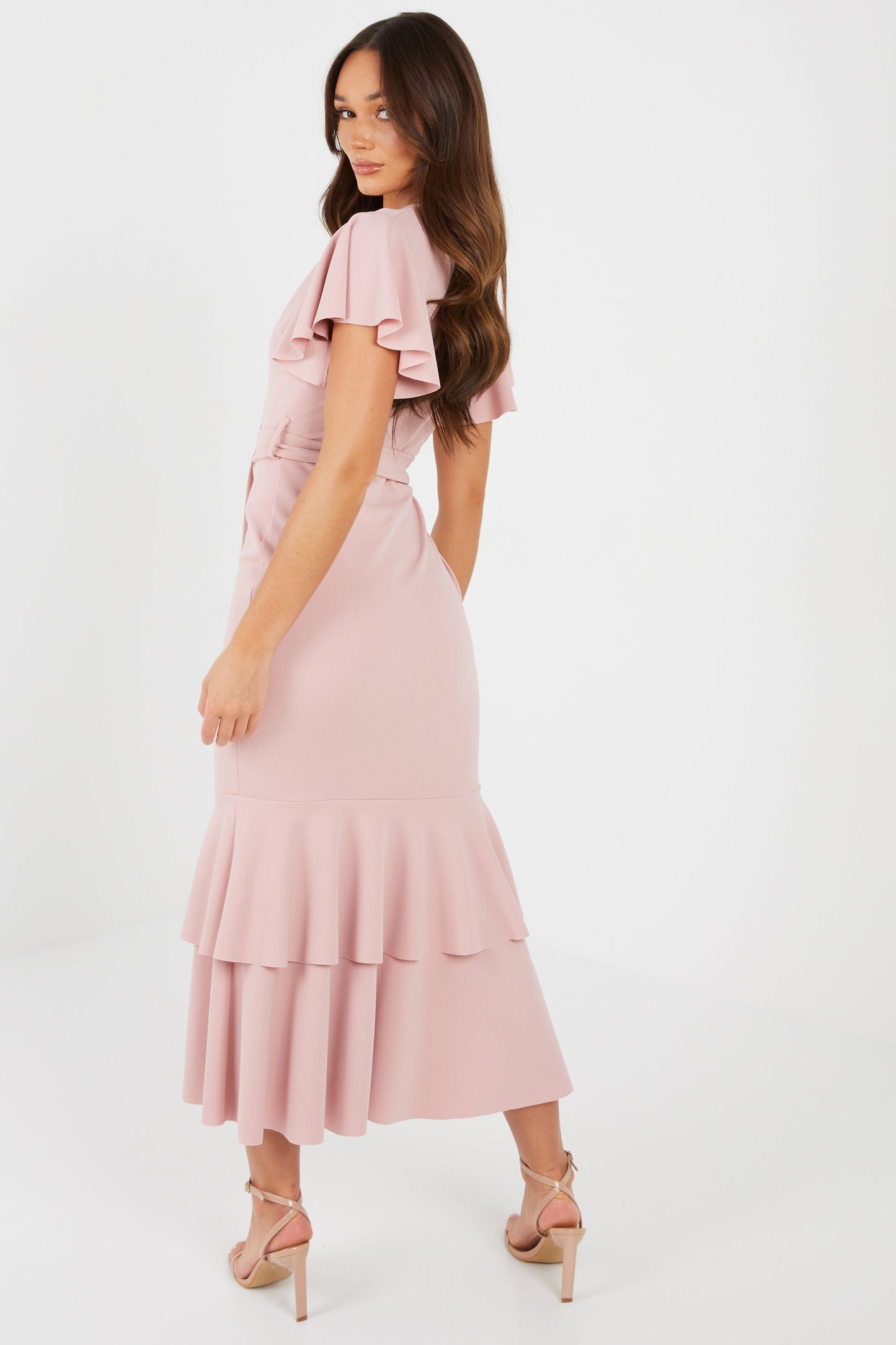 Frill Hem Midi Dress