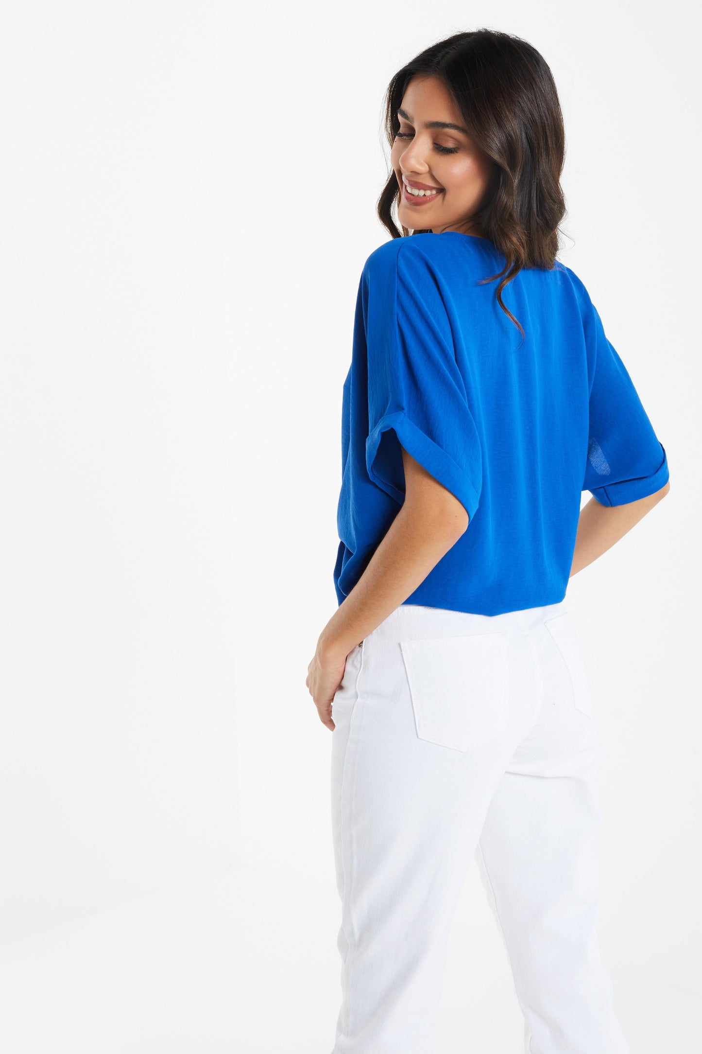 Tie Front Batwing Top