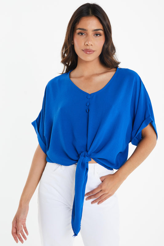 Tie Front Batwing Top