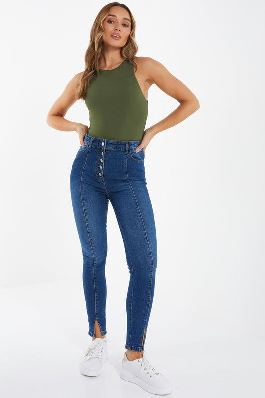 Split Hem Skinny Jeans