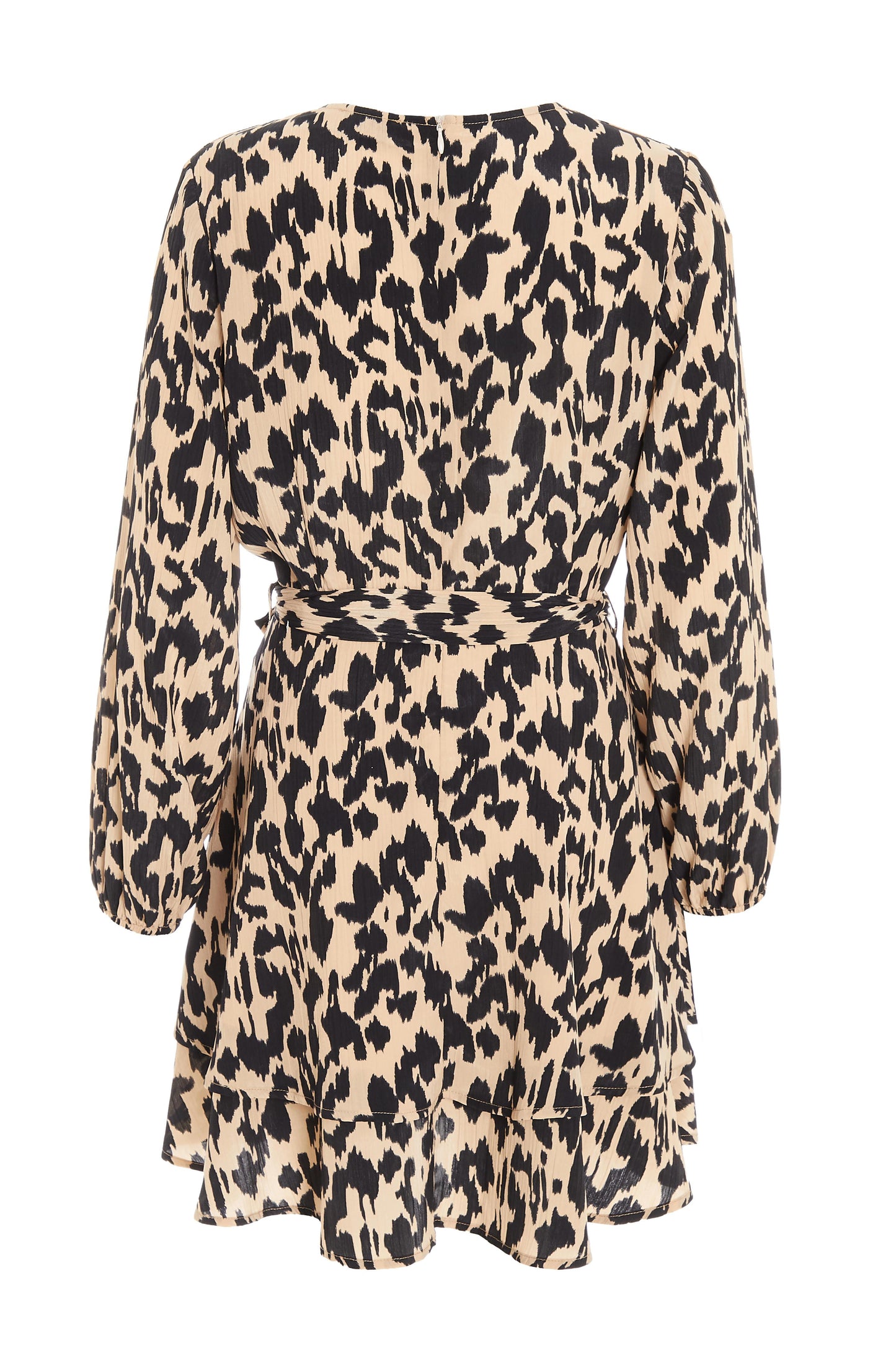 Animal Print Wrap Mini Dress