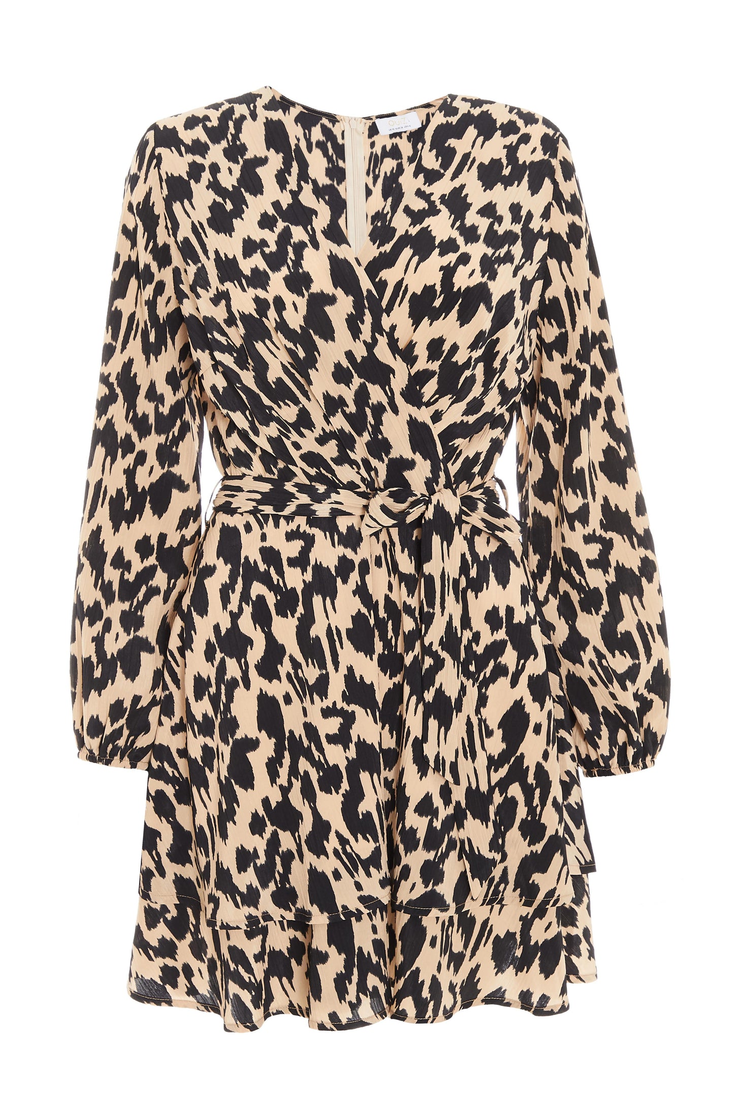 Animal Print Wrap Mini Dress